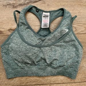 Gymshark Vital Rise seamless Sports Bra - Light Green Mark - Size Small